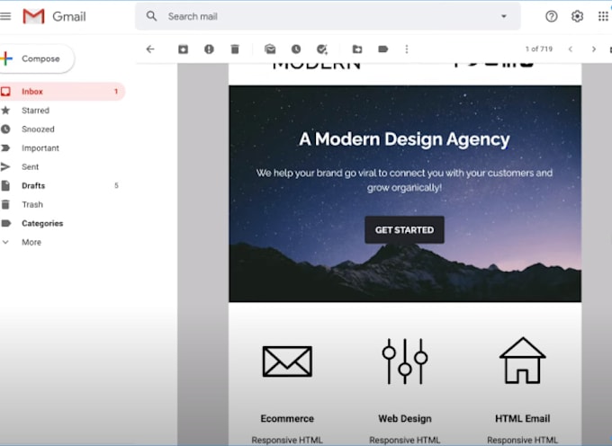 create a responsive HTML email template or newsletter