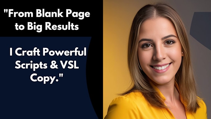 do sales script writing, video script and vsl copywriting