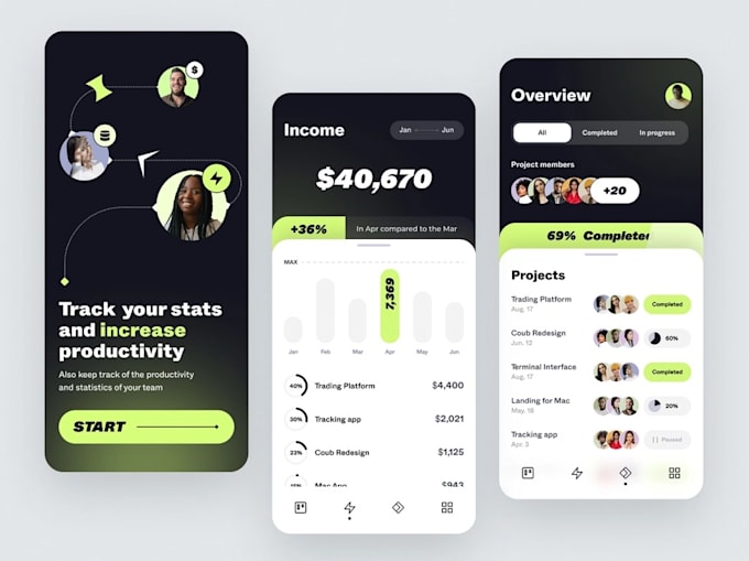 Make attractive mobile app wireframes by Muskanjindal97 | Fiverr