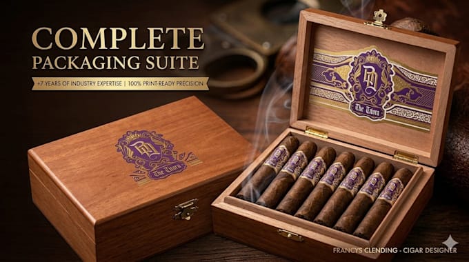do a premium cigar band, logo, label and cigar box design