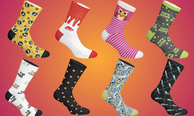 design unique, sports, yoga, and casual sock design for you just in 12 hr