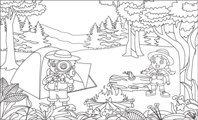 Create coloring book page for kids by Mdlebumia140 | Fiverr