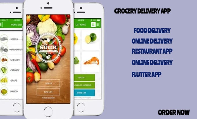 develop grocery delivery app, restaurant, online ordering, food delivery, uber