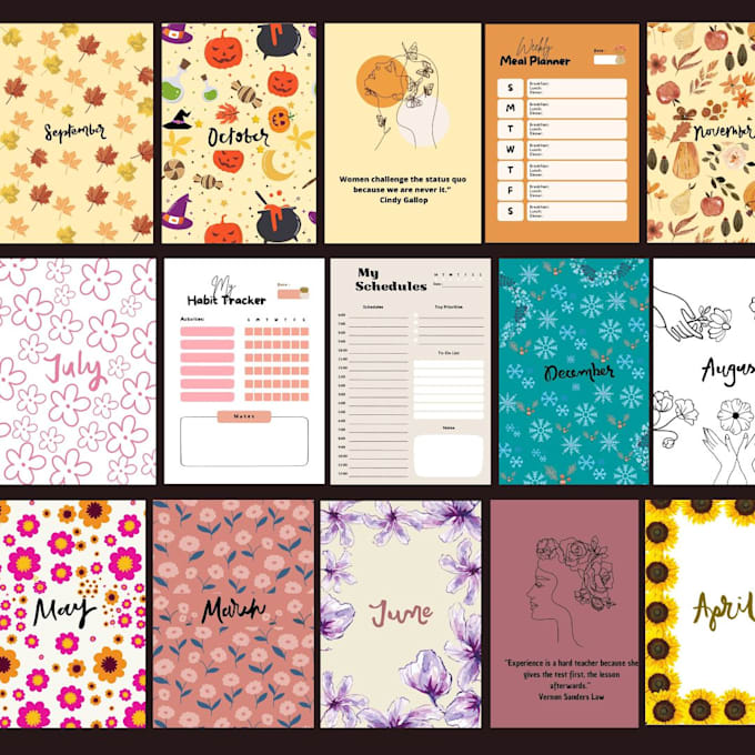 design a high quality planner, tracker, journal and more