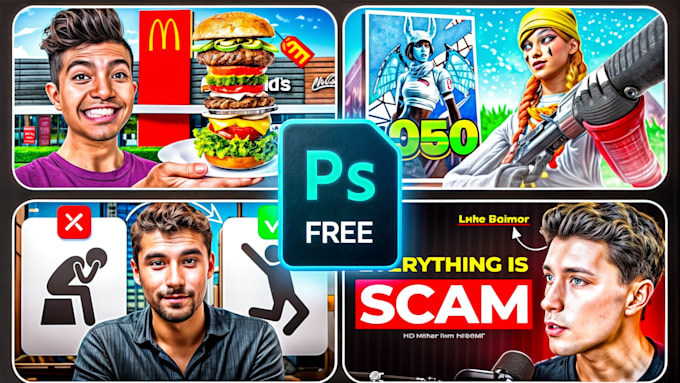 design eye catching youtube thumbnails and high CTR concepts