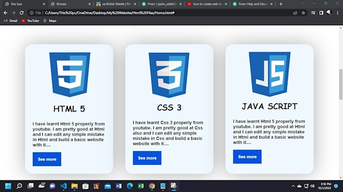 Make a basic structure of website with css 3 and html 5 by Jasim ...