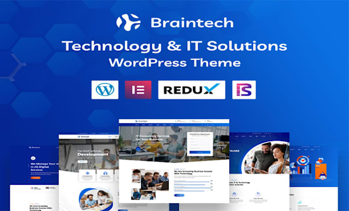 create a wordpress site with braintech technology and IT solutions theme