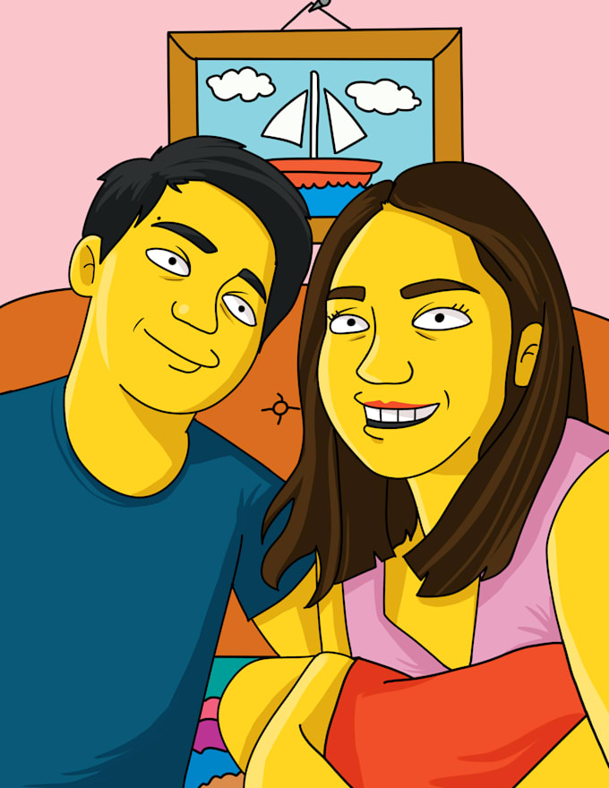 Draw you in yellow cartoon style by Emcabinta Fiverr