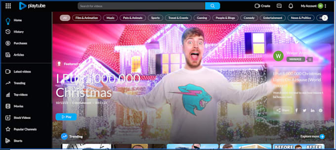 create live streaming website professionally youtube clone