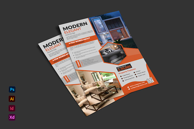 design attractive real estate flyers, brochure and postcard