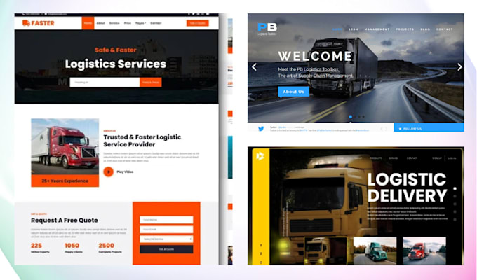Create logistics trucking dispatch cargo freight broker website by