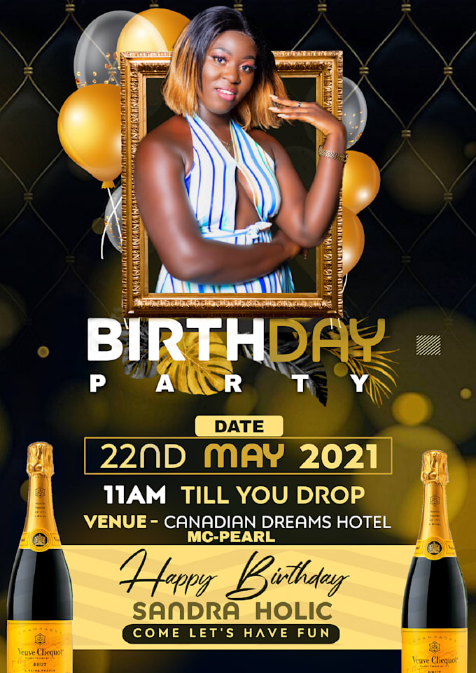 create attractive birthday wishes or birthday party flyer