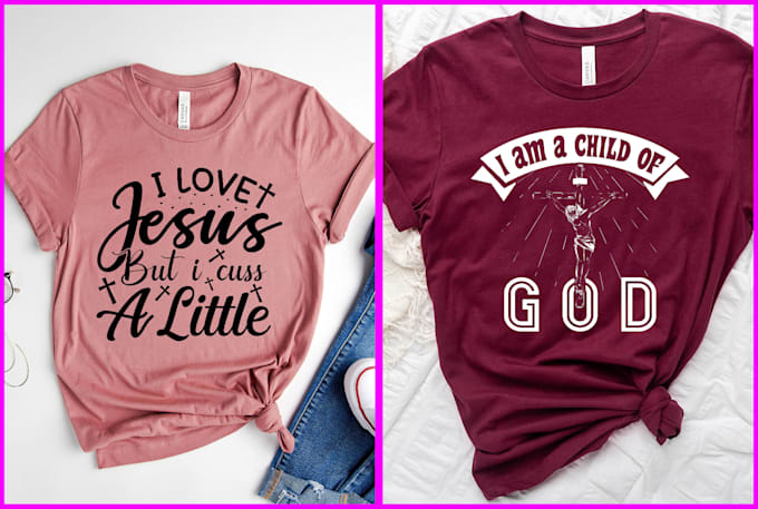do custom christian graphic and typography t shirt design