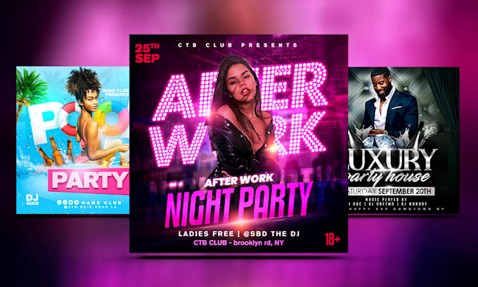 create a cinematic high end social media flyer design