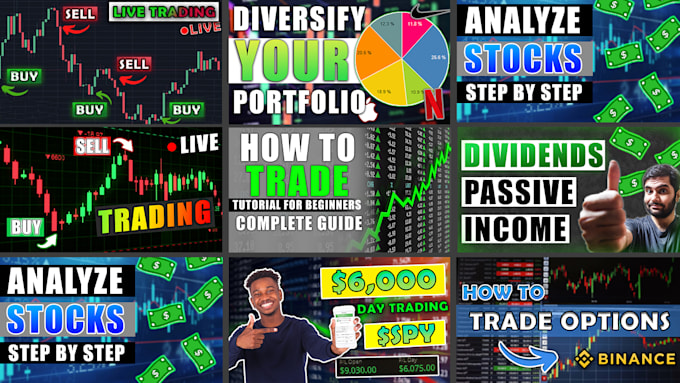 create trading, investing thumbnails eyecatching