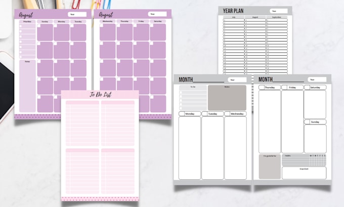 create a printable planner, journal in pdf ready to print