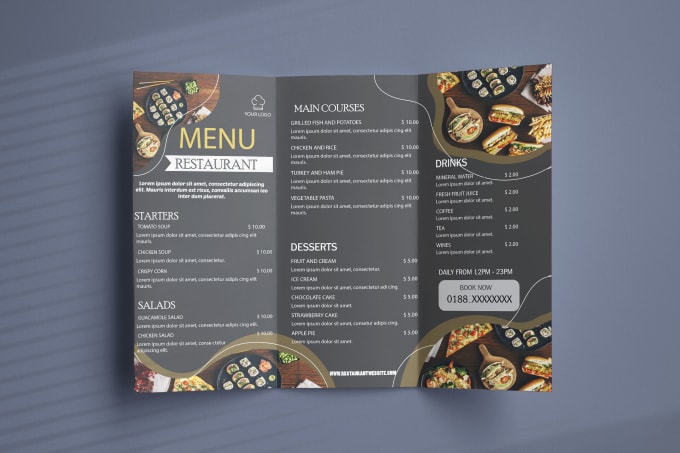 design food flyer, restaurant menu, bar, cafe menu board, price list