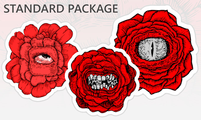 create scary sticker design