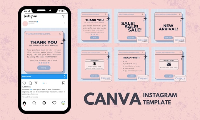 Create editable canva templates for your instagram by Ashlmndza | Fiverr