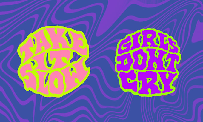 create trippy hand drawn circle shape logo