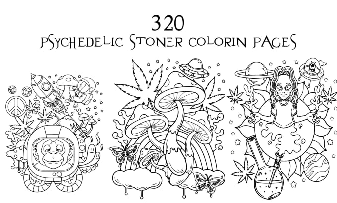 320 stoner coloring pages & 100 pages bonus