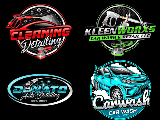 design outstanding auto detailing, car wash and auto paint logo