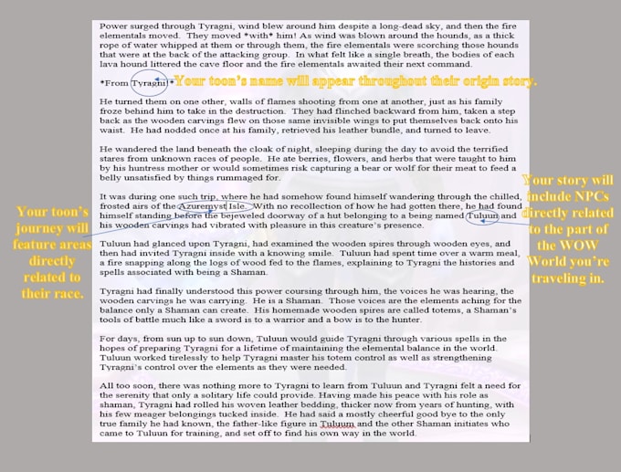 Create your wow trp by Writing_libra Fiverr