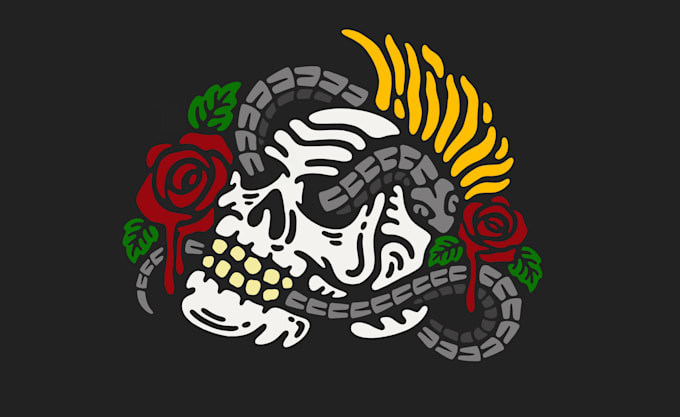 create hand drawn flat illustration for clothing and apparel
