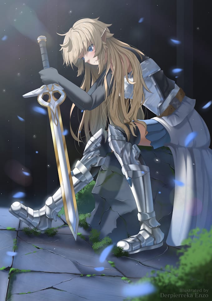 draw anime illustration or splash art illustration