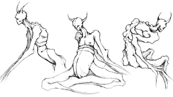 draw fantasy creatures, character design, fantasy landscape