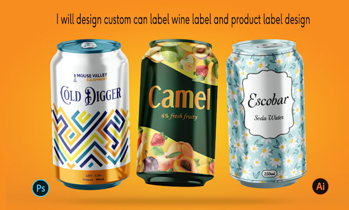 design custom can label wine label and product label design