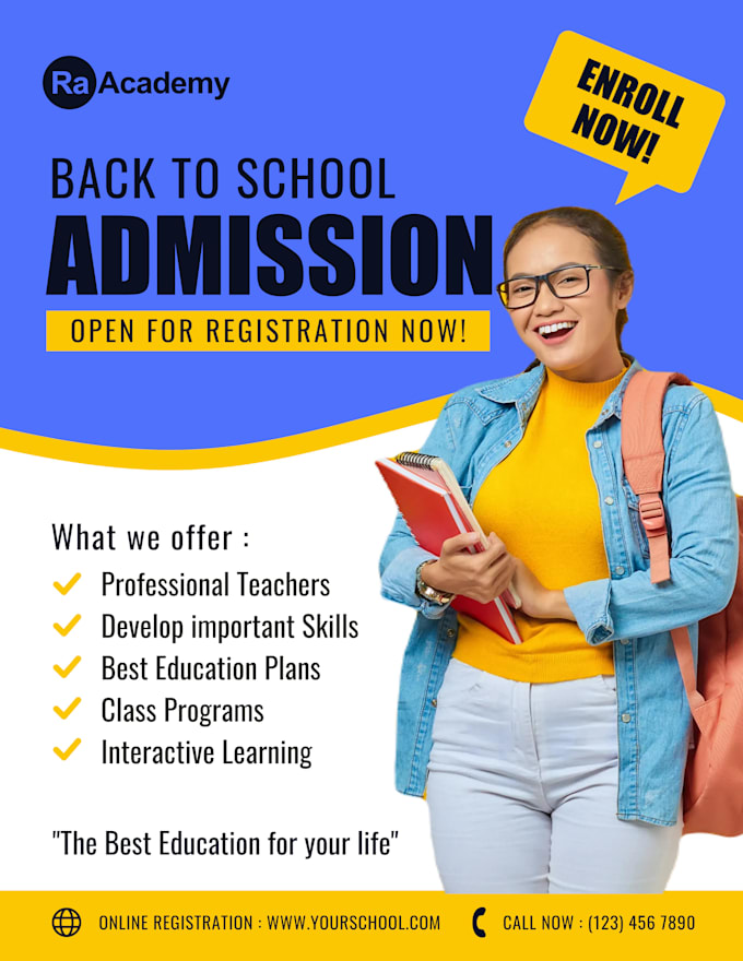 School admission poster design by Suhailyousuf180 | Fiverr