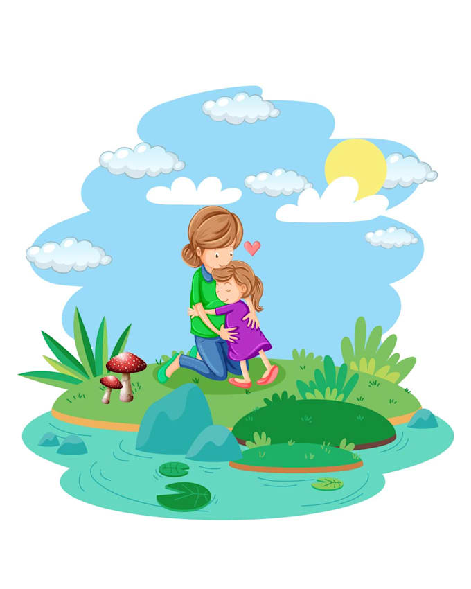 draw children story book illustration