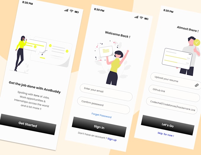 design creative UI UX prototype for app and websites