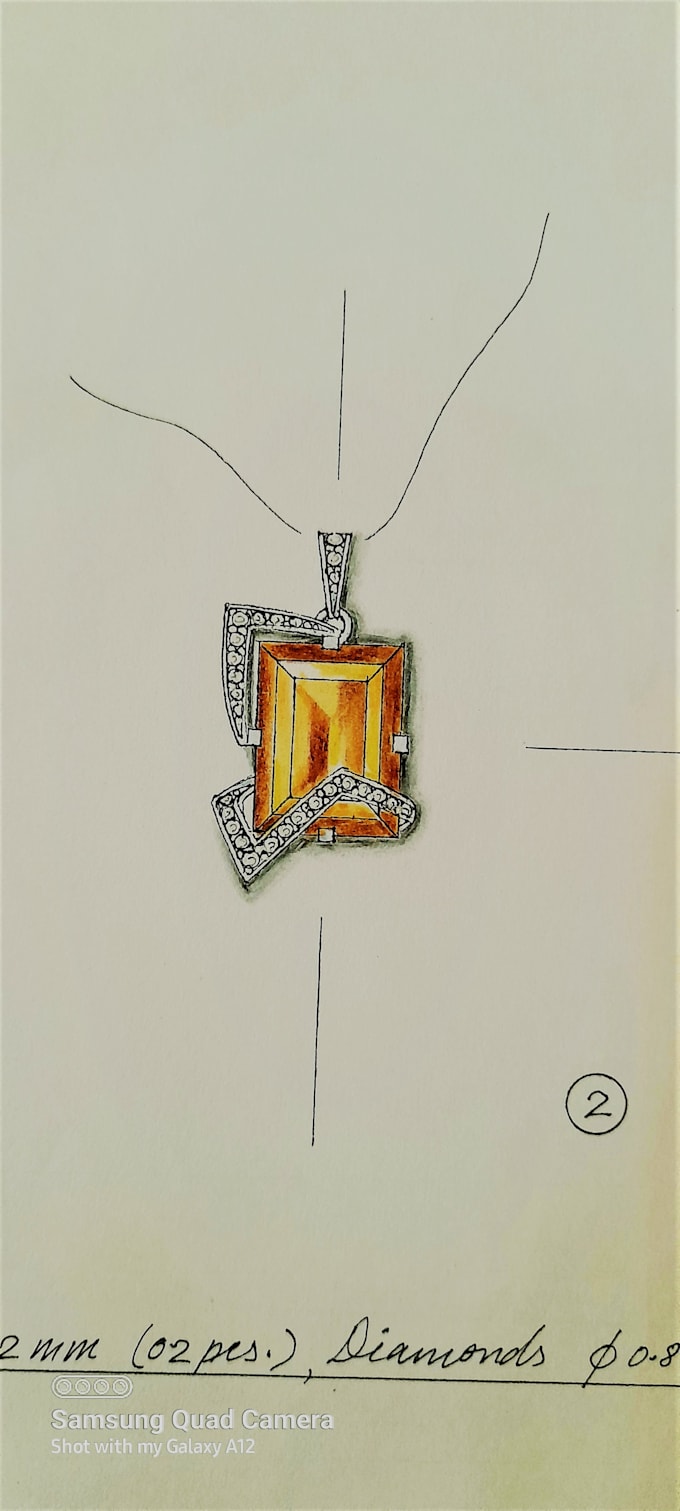 do hand sketch jewelry designs technical drawings for you
