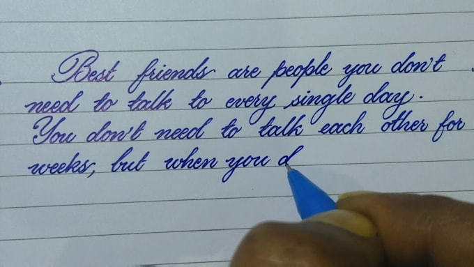 handwrite any document, study notes, letter, quotes, or anything