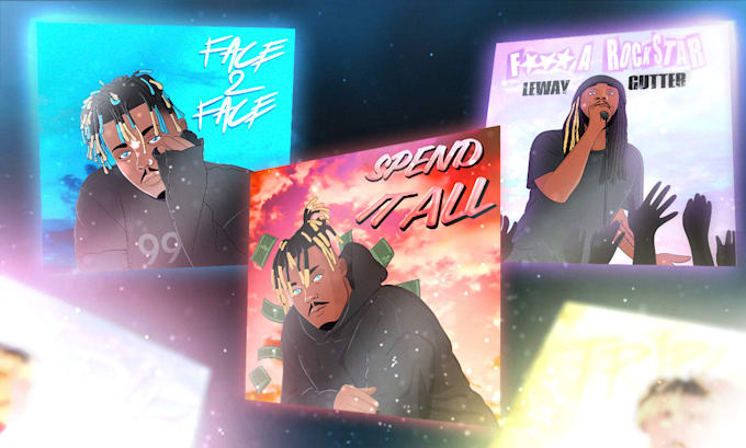 design a cartoon cover art for your album, single or mixtape