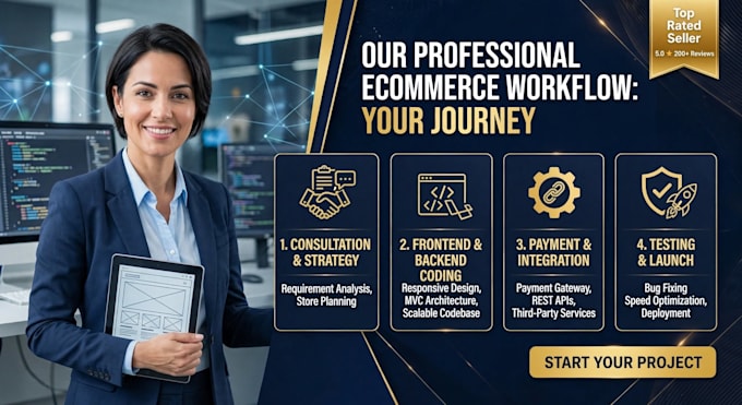 do full stack web development for ecommerce frontend and backend