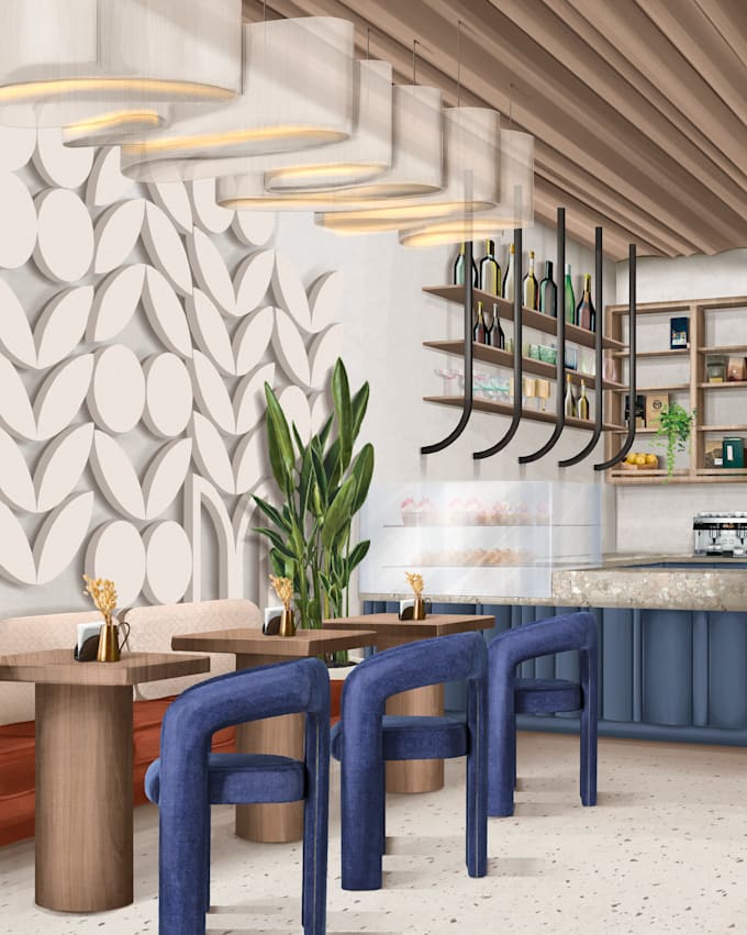 do hand drawn interior design sketch, illustration