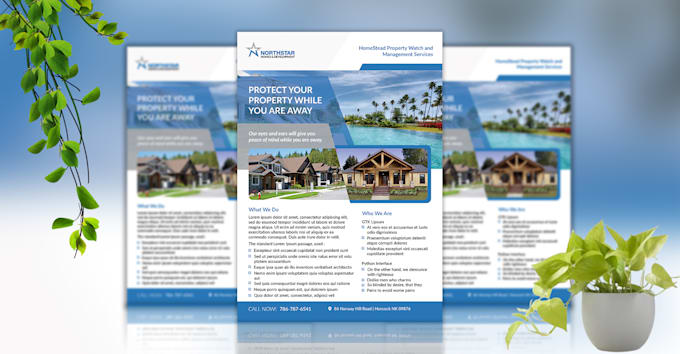 do modern professional real estate flyer in 24 hours