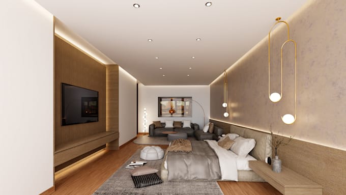 do a realistic 3d interior rendering