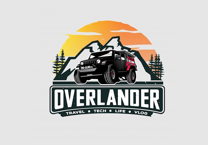 design professional modern mountain logo with copy rights concept