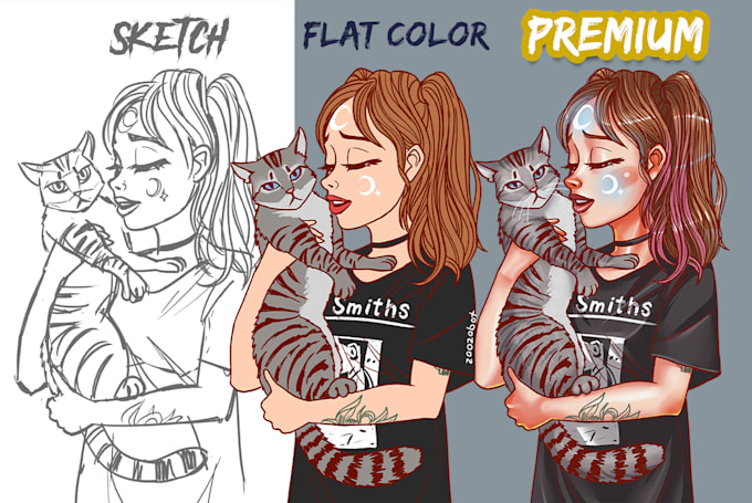 draw a cute cartoony portrait