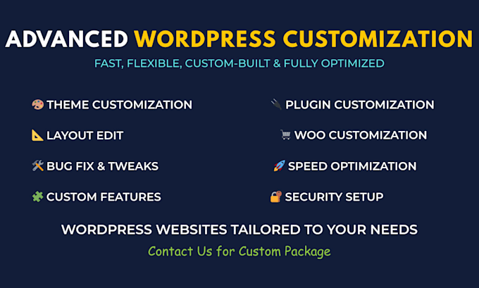 customize, update and edit wordpress website, wordpress plugin, wordpress theme