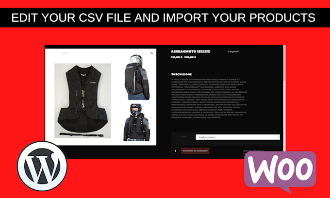 edit your csv file and import your products to woocommerce store