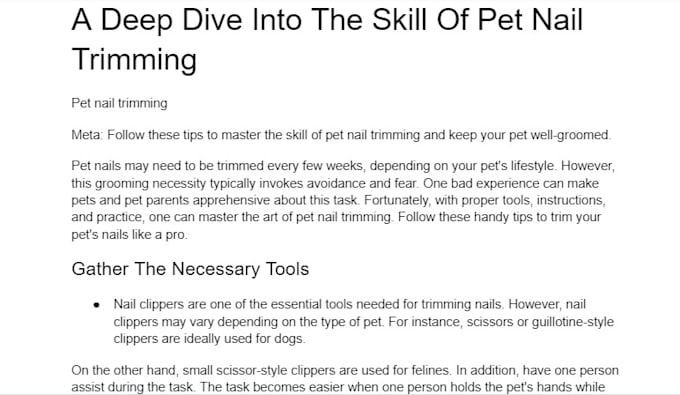 write SEO optimized dog articles and pet blog