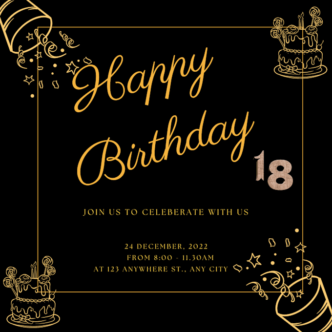 Design modern and simple birthday party invitation card wedding cards