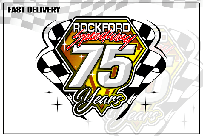 design professional racing names with checkered flags