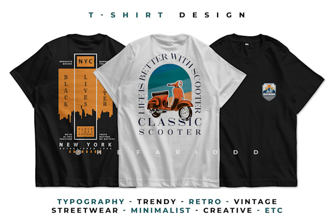 custom creative illustrated t shirt design
