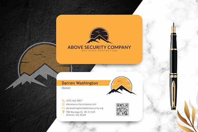 design elegant, minimalist business card with qr code